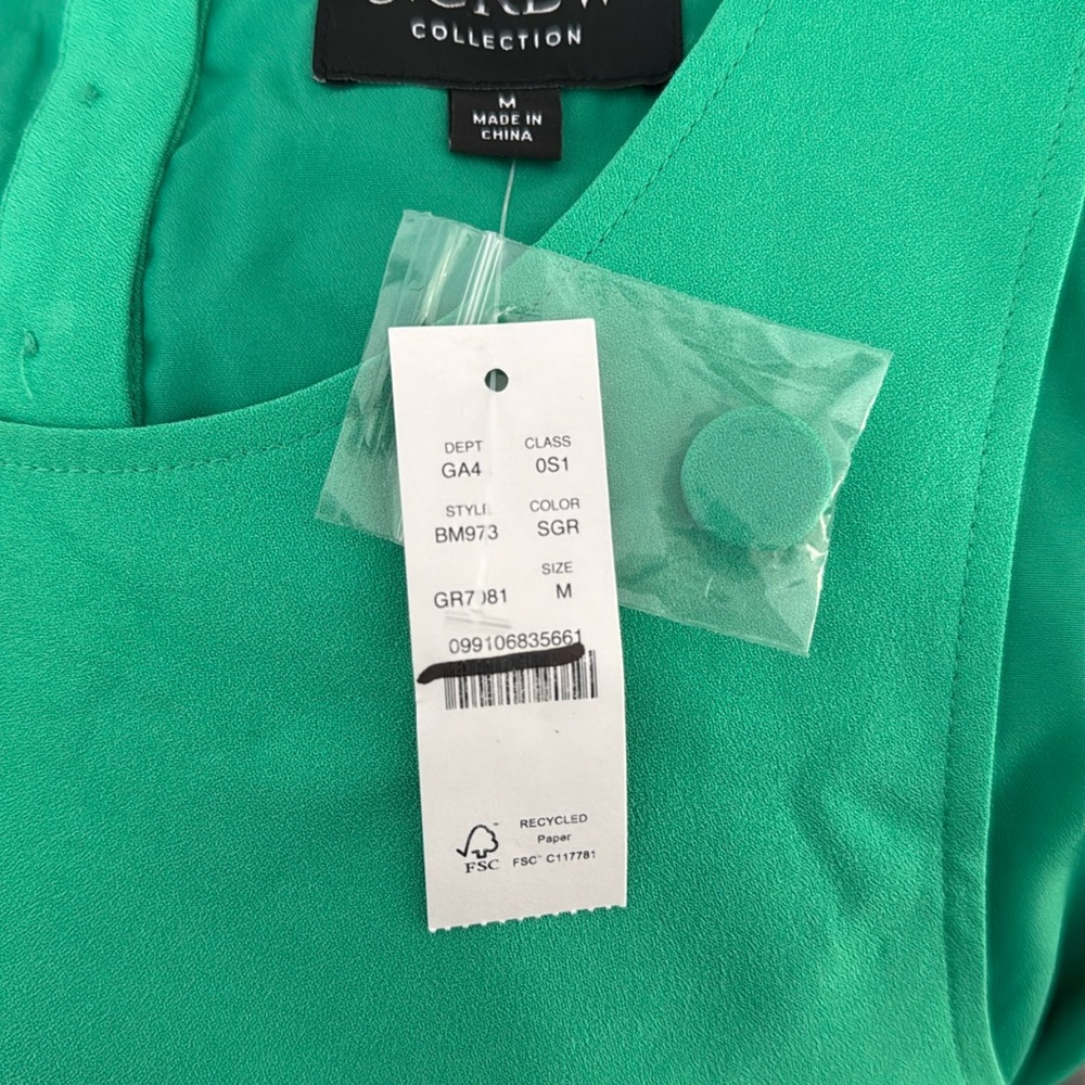 J.CREW Collection - Crepe Feather-Trim Shift Dress in Kelly Green - Picture 8 of 12